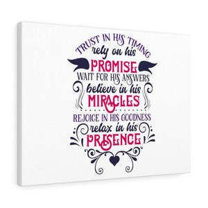 Scripture Sign  His Timing Bible Verse Canvas Christian Wall Art Ready to Hang